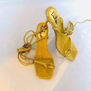 Lulu’s Gold Strappy Sandals